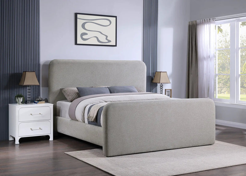 Wren Upholstered Eastern King Panel Bed Grey by Unique Piece Furniture
