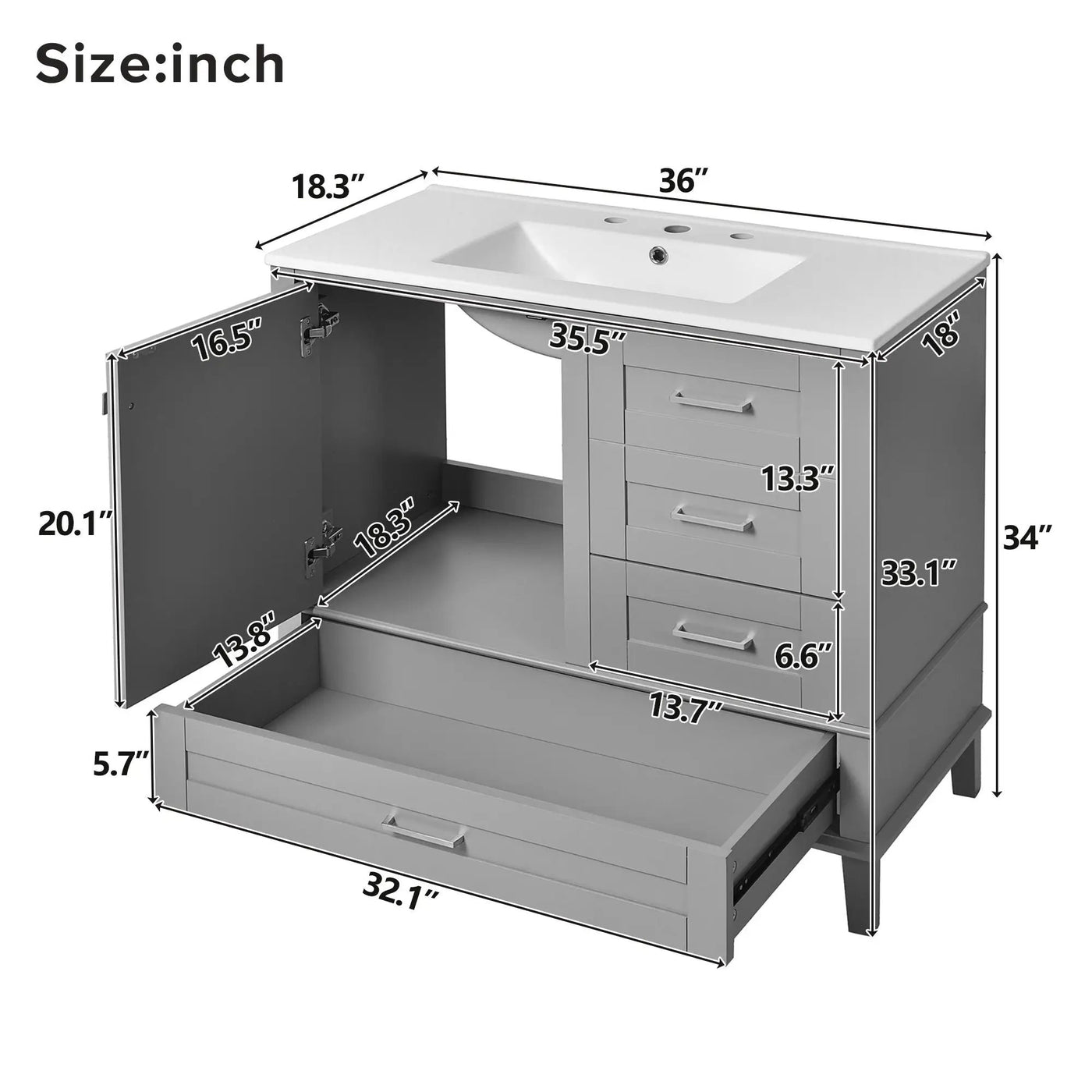 Traditional Bathroom Vanity Set With Soft Close Doors by HouseOfZazla