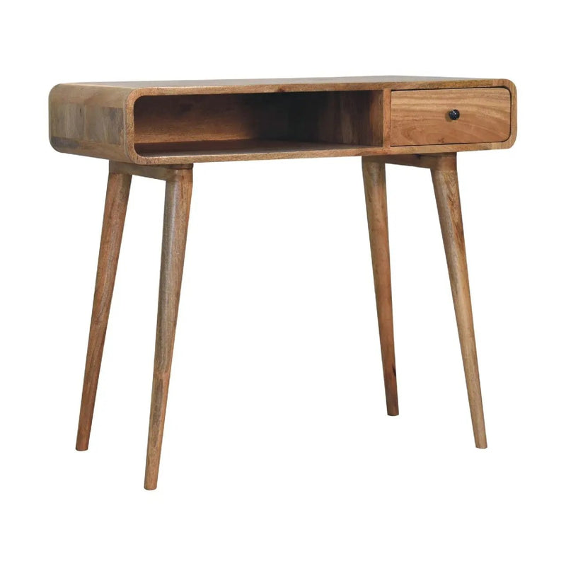 Curved Writing Desk - Oak by HouseOfZazla