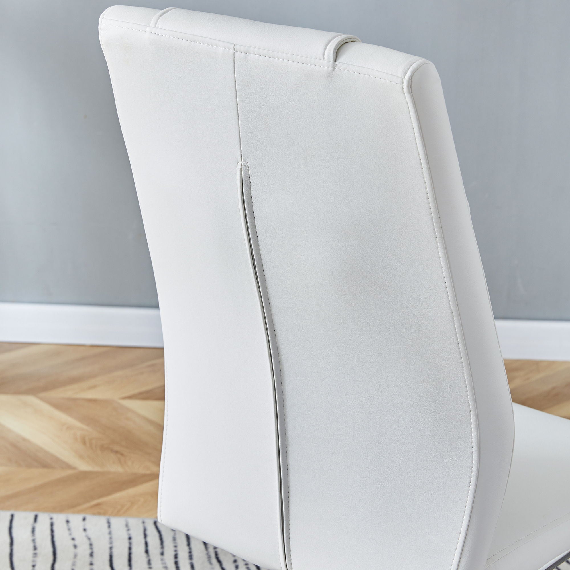 Modern Dining Chairs With Padded Seat, Metal Legs by Unique Piece Furniture