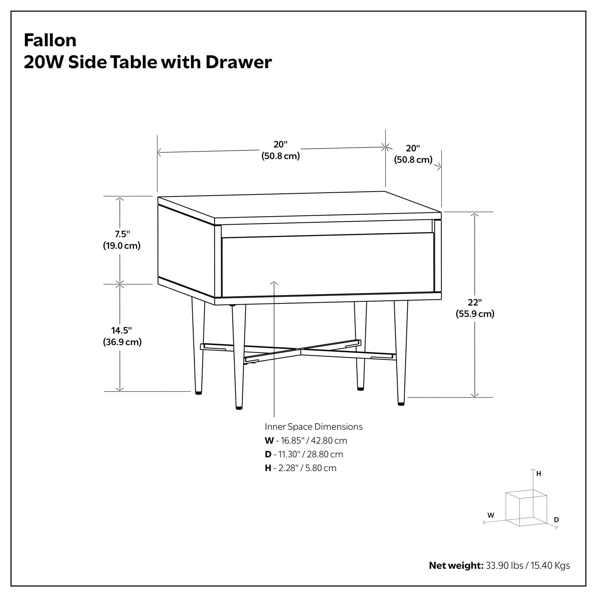Fallon - End Table With Drawer - Natural by HouseOfZazla