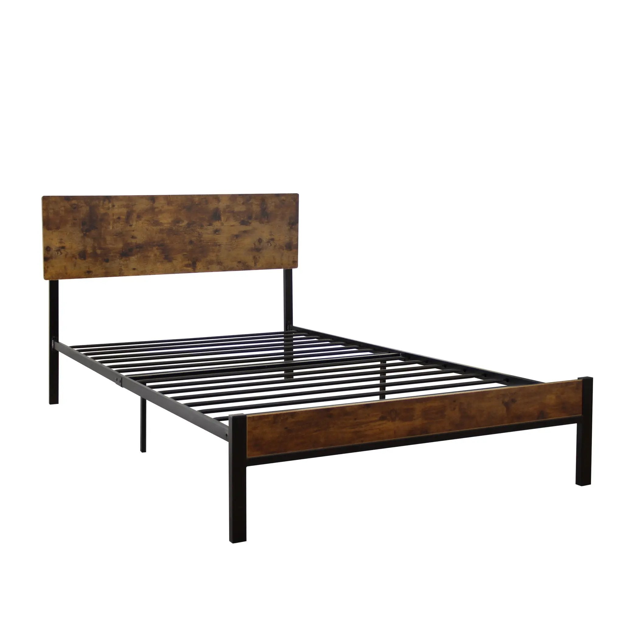 Twin Metal Bed Sturdy System Metal Bed Frame - Black by HouseOfZazla