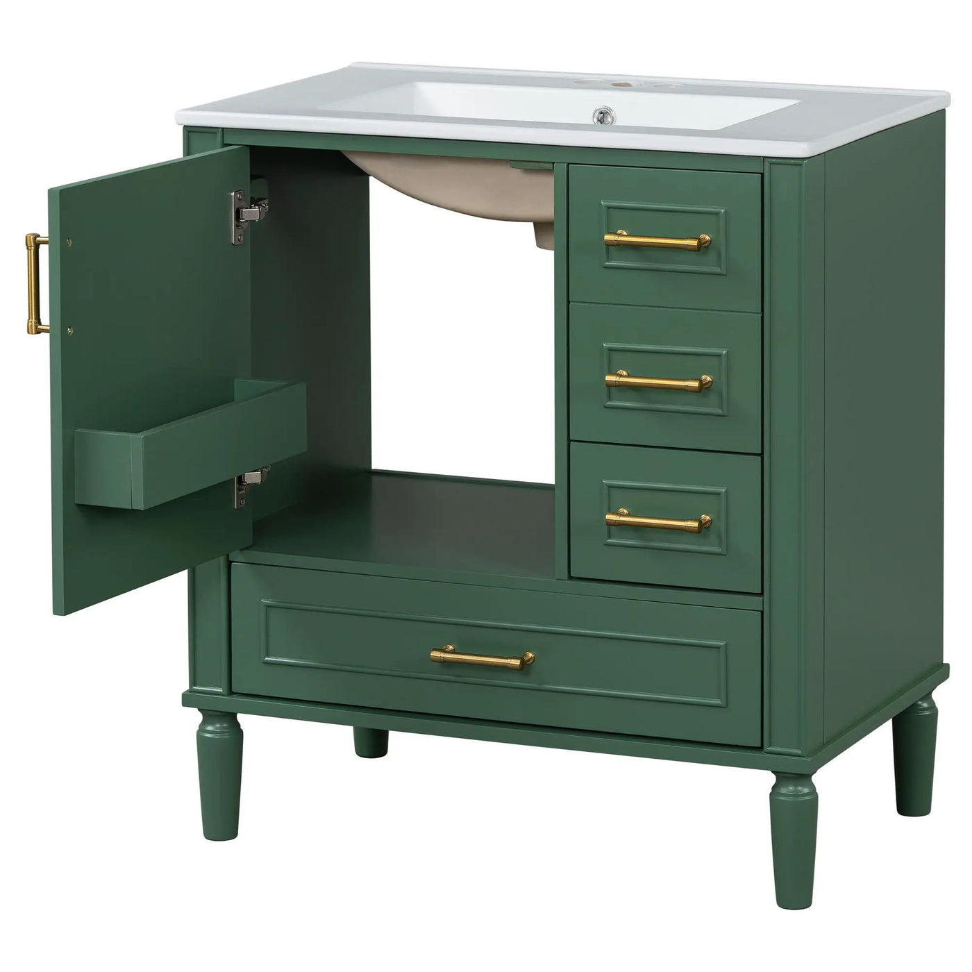 Traditional Bathroom Vanity Set With Soft Close Doors by HouseOfZazla