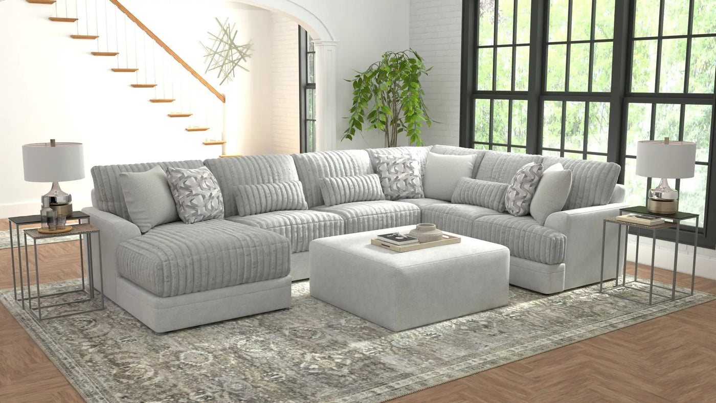 Titan - Sectional With Comfort Coil Seating, Cocktail Ottoman And Accent Pillows Included by Unique Piece Furniture