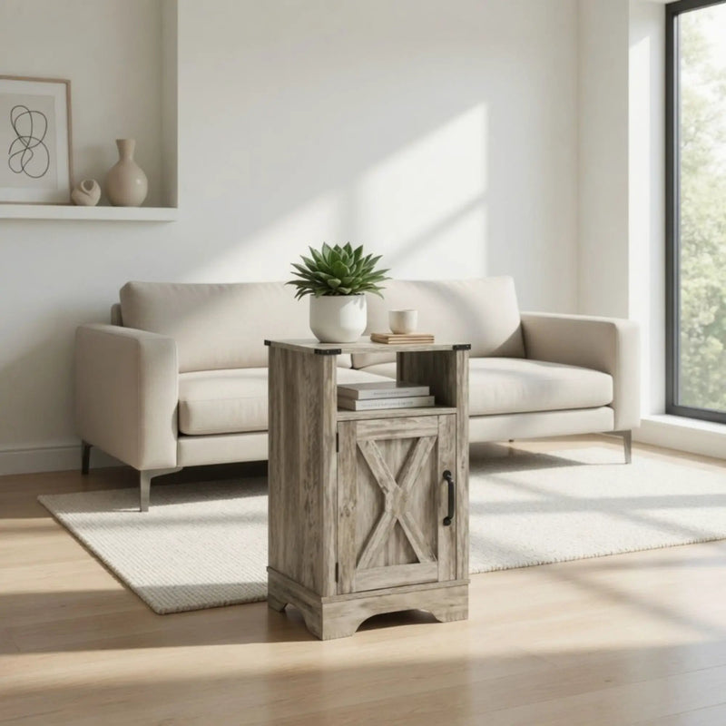 Farmhouse Nightstand, Charging Station & Storage by HouseOfZazla