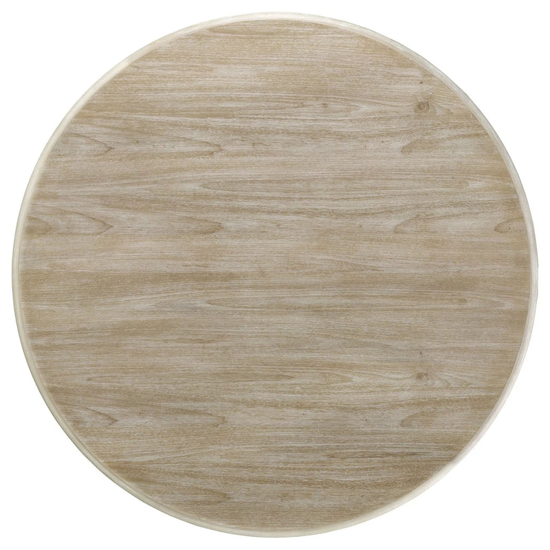 Trofello Round 60-inch Pedestal Dining Table White Washed by Unique Piece Furniture