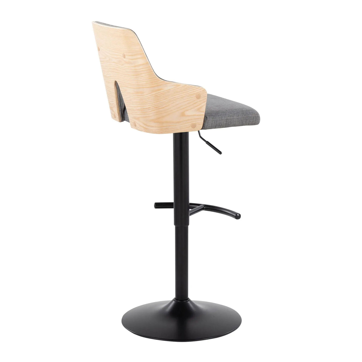 Stella - Contemporary Adjustable Barstool Stool With Swivel And Rounded T Footrest (Set of 2) by HouseOfZazla