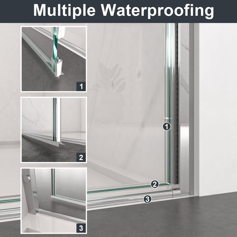 34"W x 72"H Frameless Circular Pivot Shower Door by HouseOfZazla