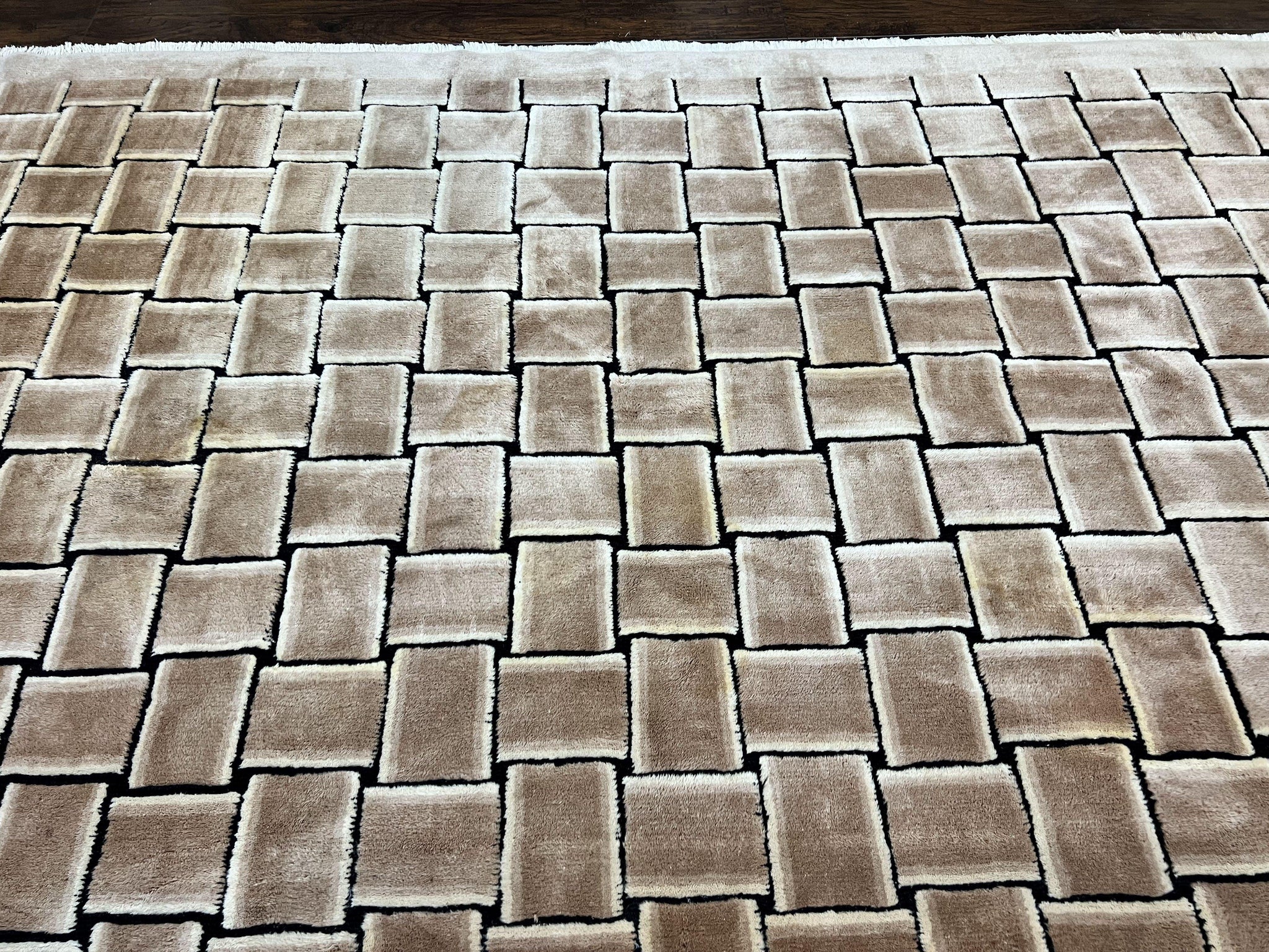 Tibetan Rug 9x12, Handmade, Wool, Modern Design by Jewel Rugs