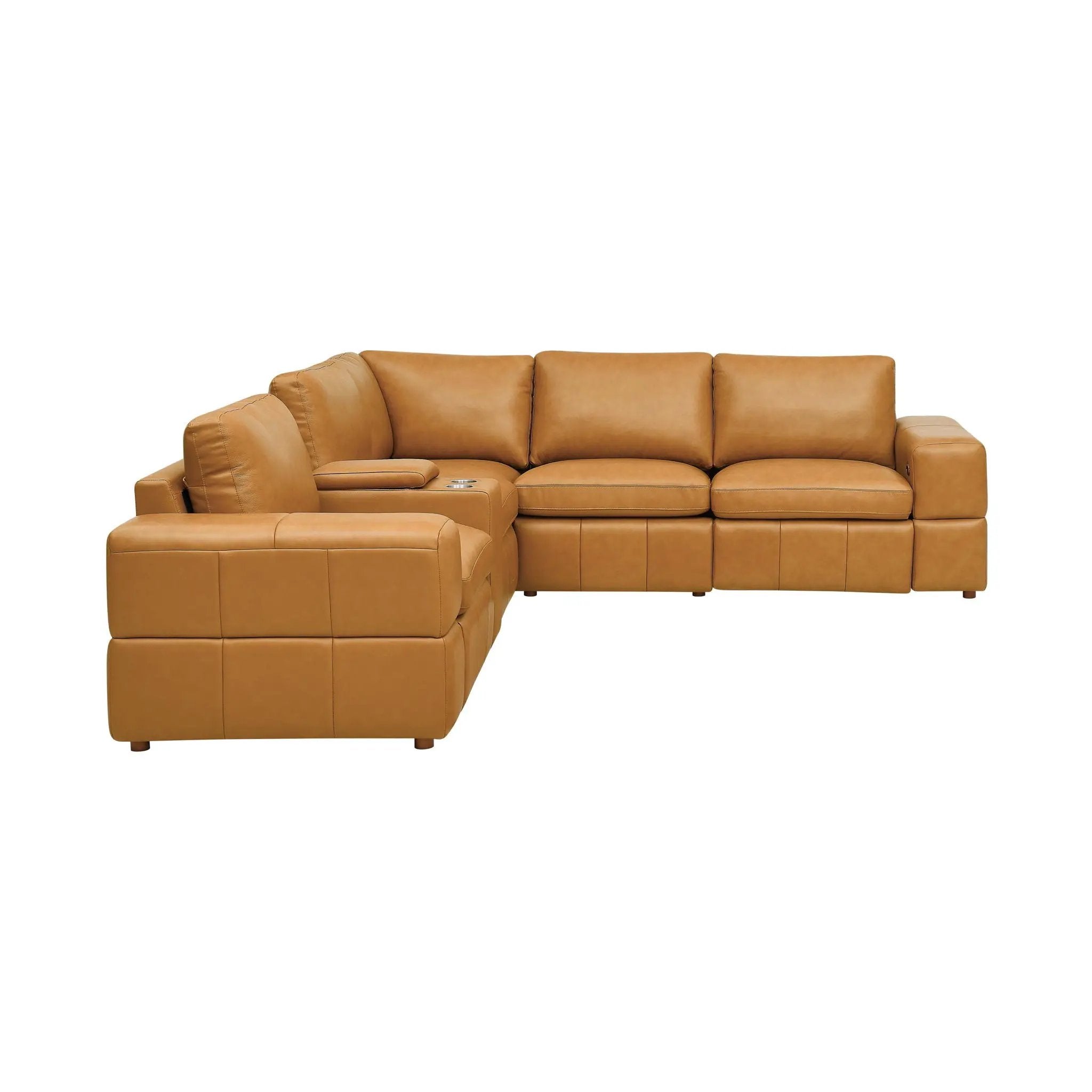 Upholstered Large Arms Sectional With Recliner Seats by Unique Piece Furniture