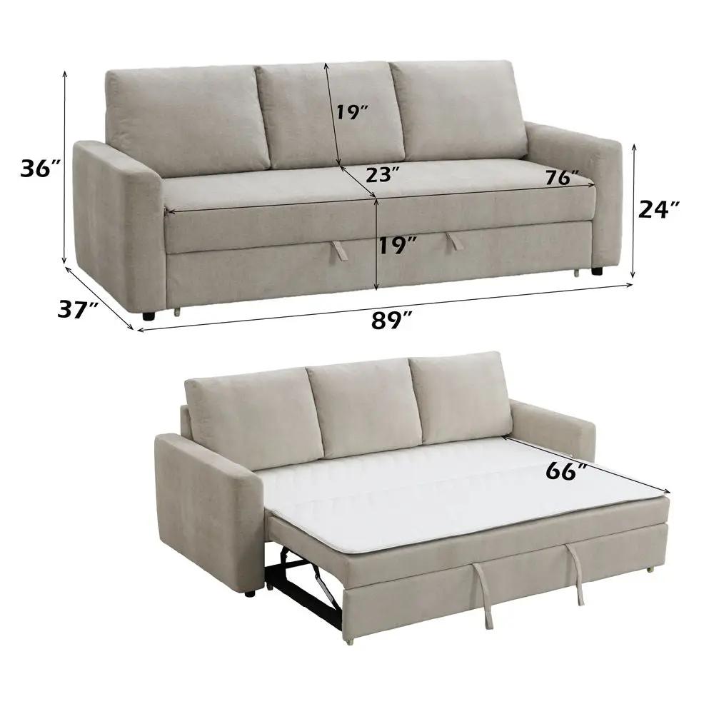 Leira - Sofa With Sleeper - Beige Linen by Unique Piece Furniture
