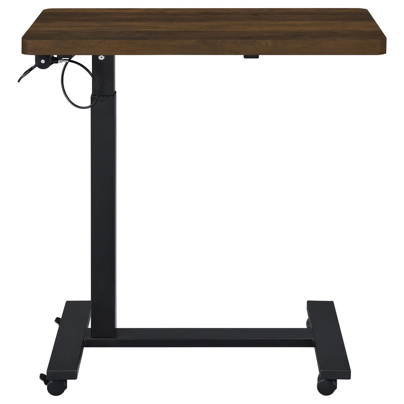 Westpark Pneumatic Adjustable C-Shape Side Table with Casters Dark Pine by Unique Piece Furniture