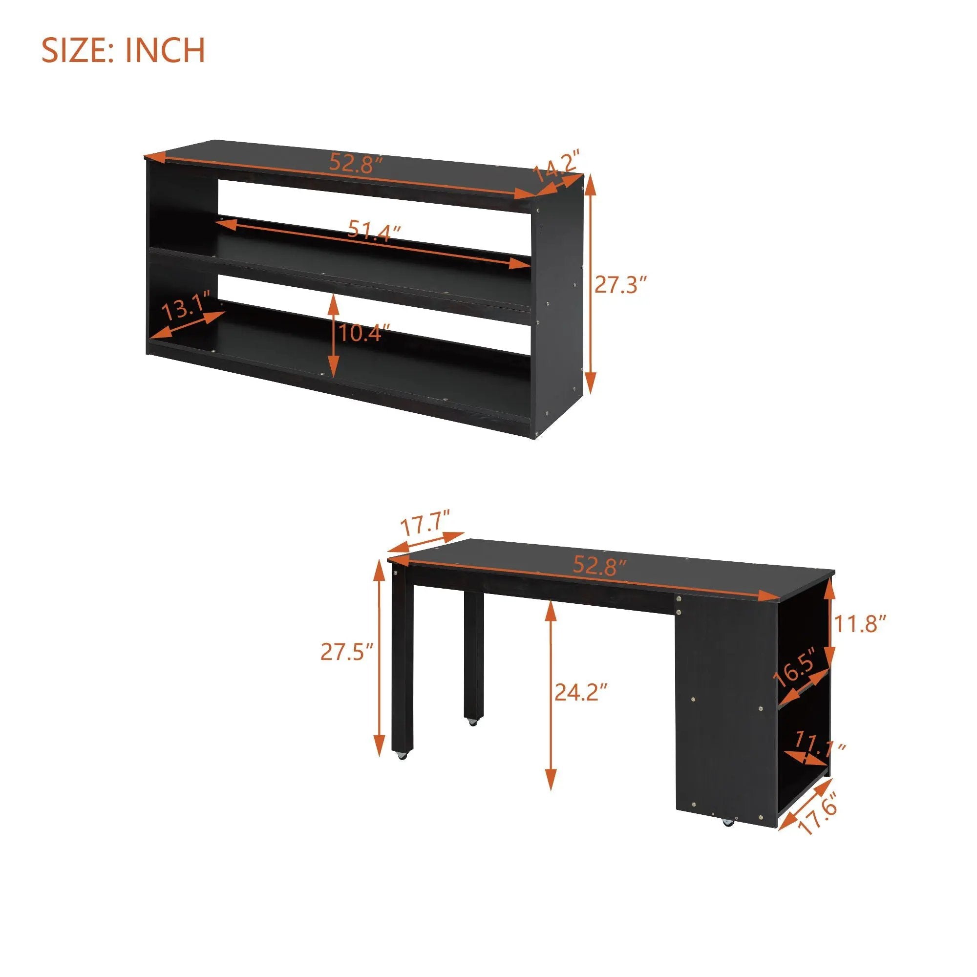 Loft Bed With Retractable Writing Desk And 3 Drawers With Storage Stairs And Shelves by HouseOfZazla