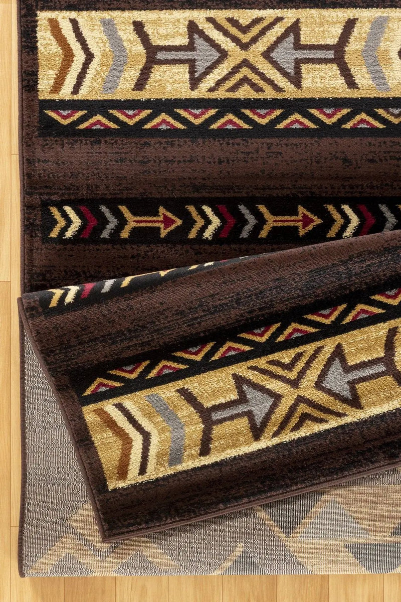 Tribes - 5'3" X 7'3" Southwest Area Rug - Brown by Unique Piece Furniture