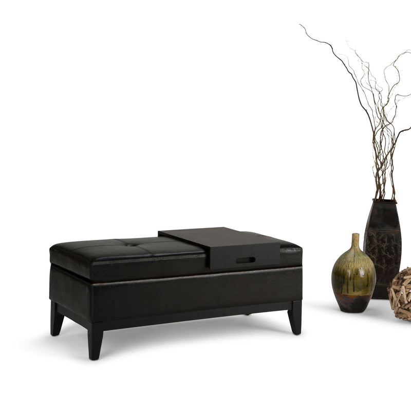 Oregon - Contemporary Storage Ottoman Bench With Tray by HouseOfZazla