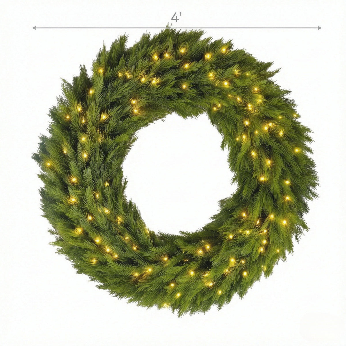 48in Pre-Lit Norwegian Spruce Christmas Wreath with 150 LED Lights - Green, photo 2 of 8
