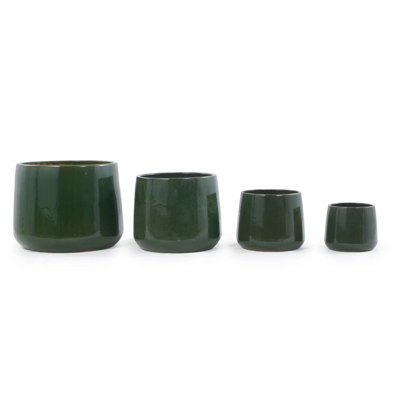 Handmade Solid Glazed Ceramic Planter Set of 4 by HouseOfZazla