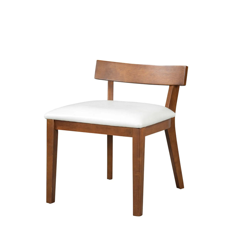 Modern Dining Chairs (Set of 2) With Glossy Upholstery - White / Walnut by HouseOfZazla