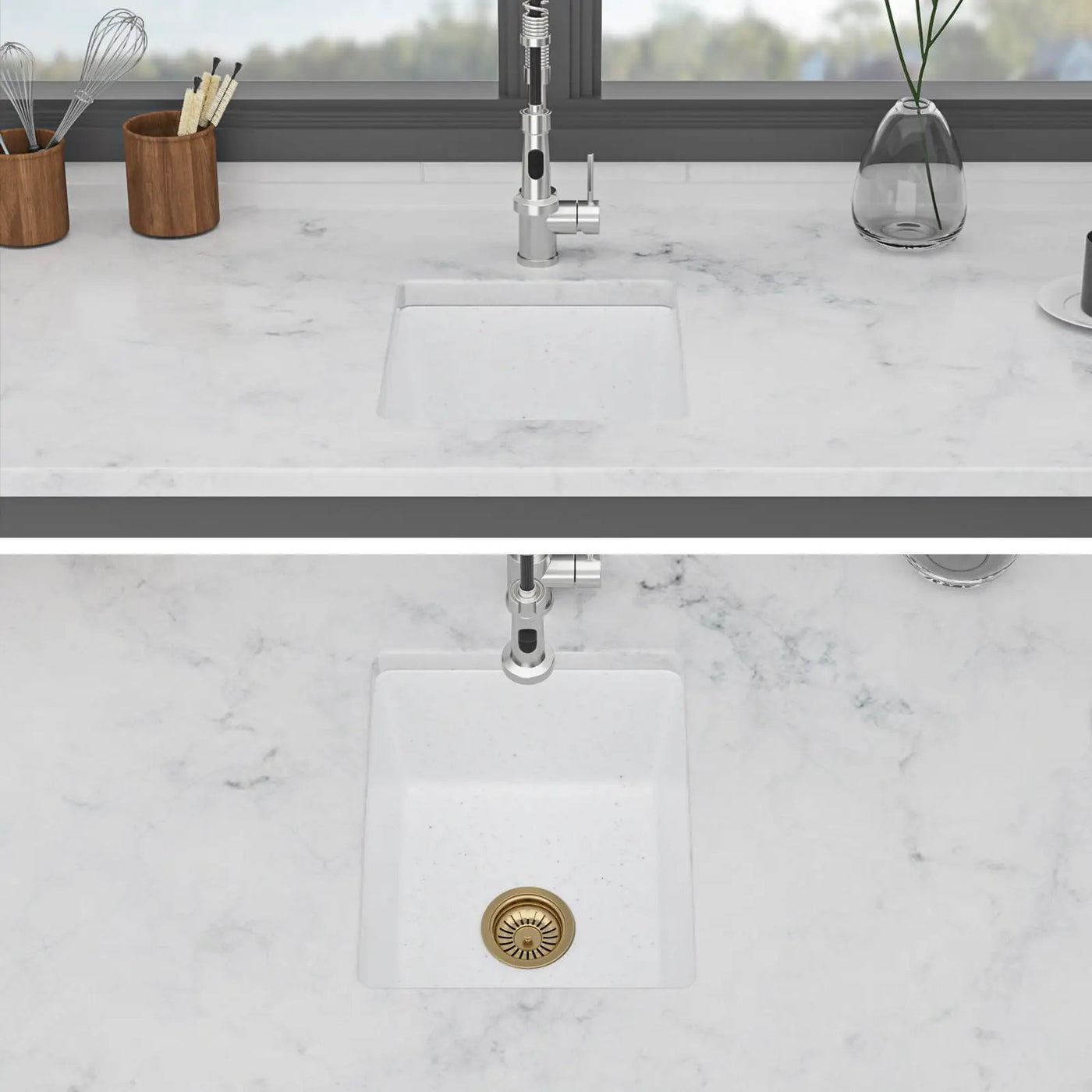 Quartz Composite Undermount Single Bowl Kitchen Sink by HouseOfZazla