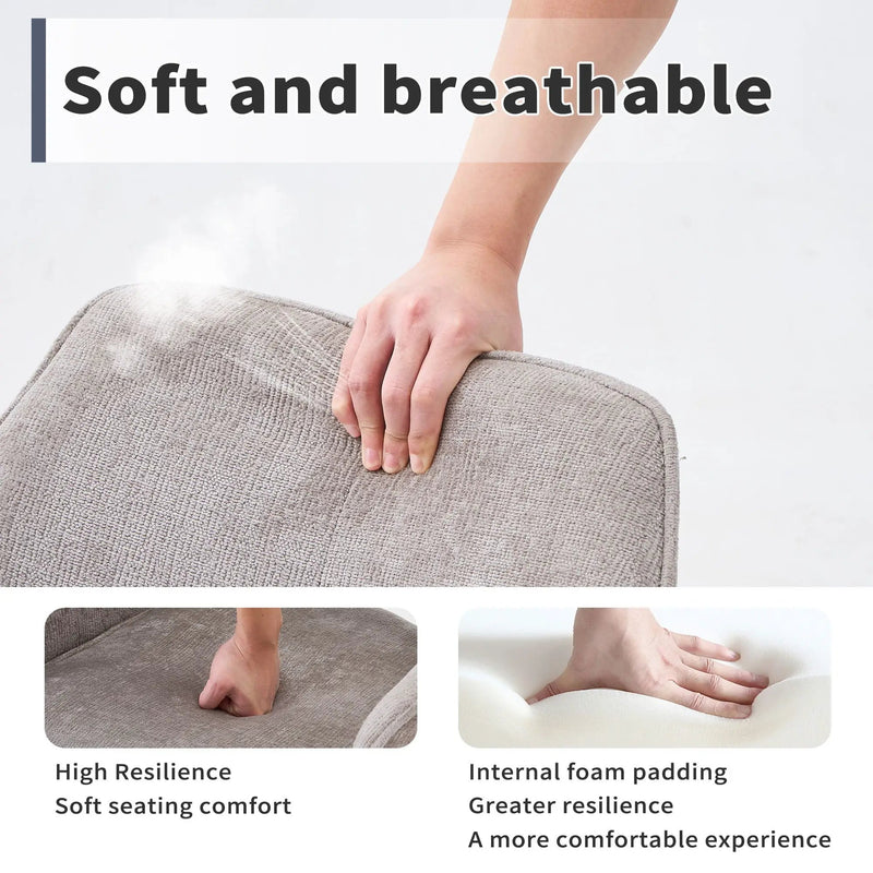 Dining Chair With Soft Cushion And 360° Rotation, Comfortable Armrest For Kitchen (Set of 2) - Gray by HouseOfZazla