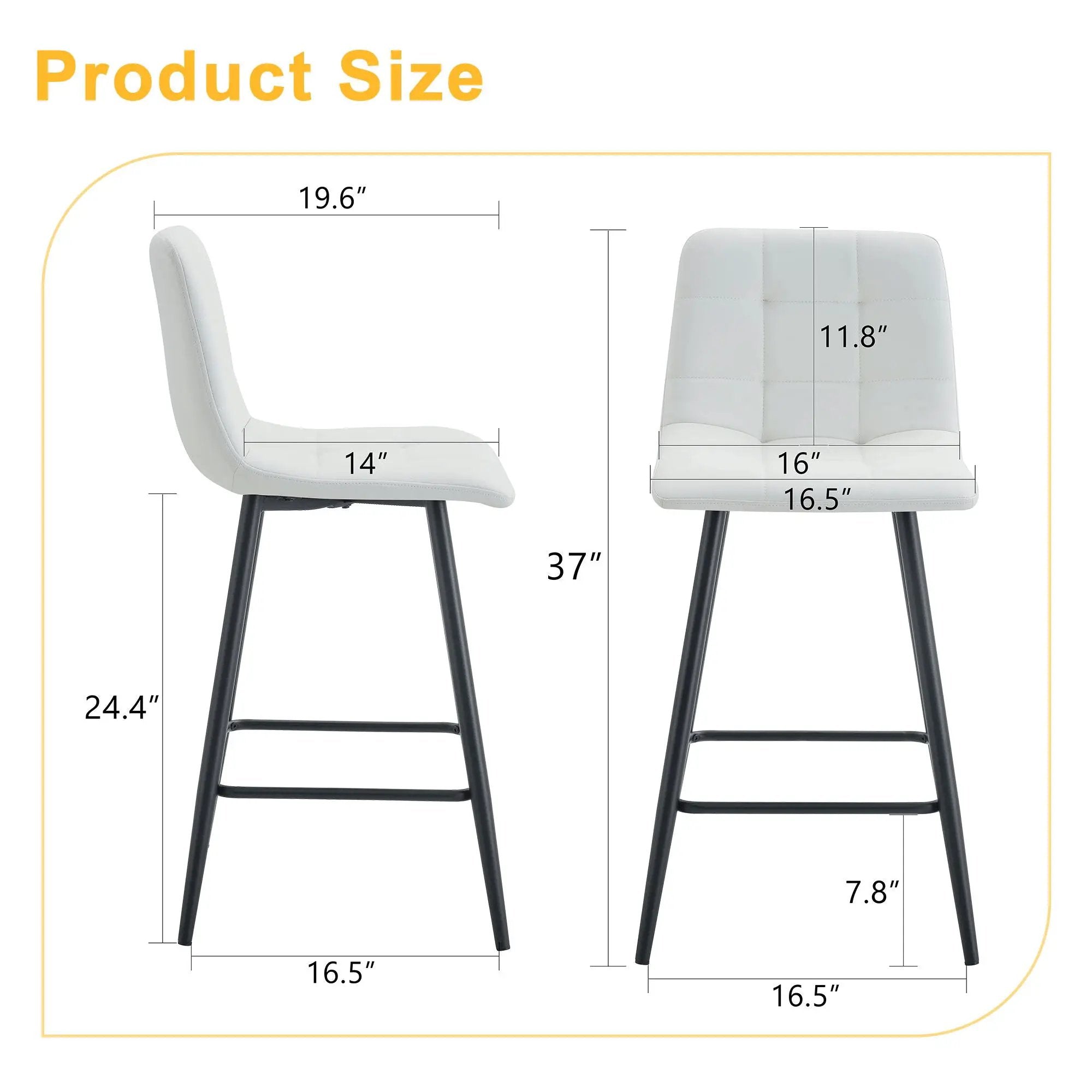 Bar Chair Set Comfortable With Metal Legs And Ergonomic Design by Unique Piece Furniture