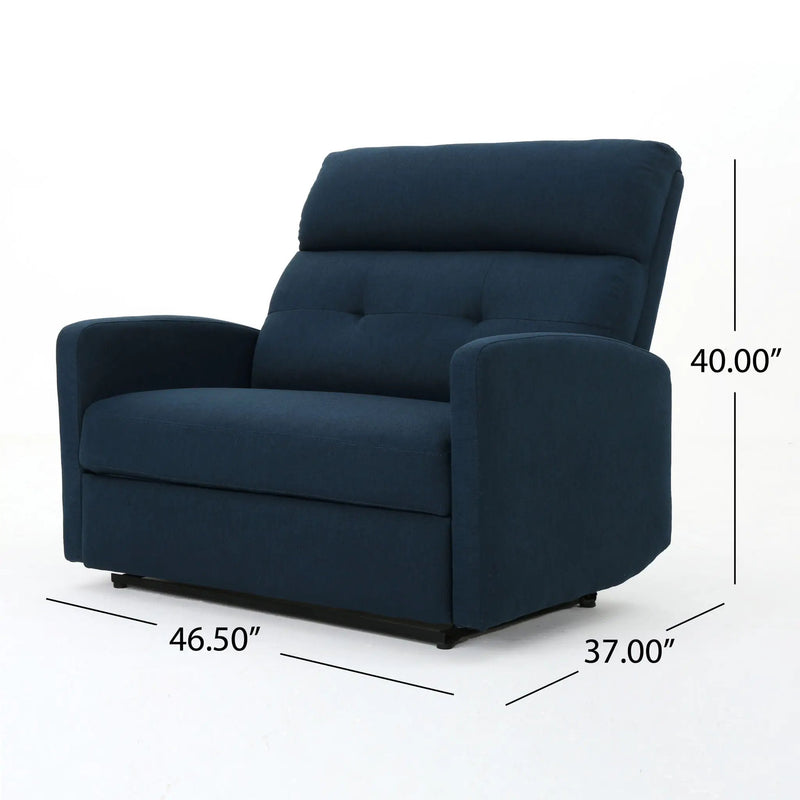 Alma Contemporary Upholstered Loveseat Recliner by HouseOfZazla