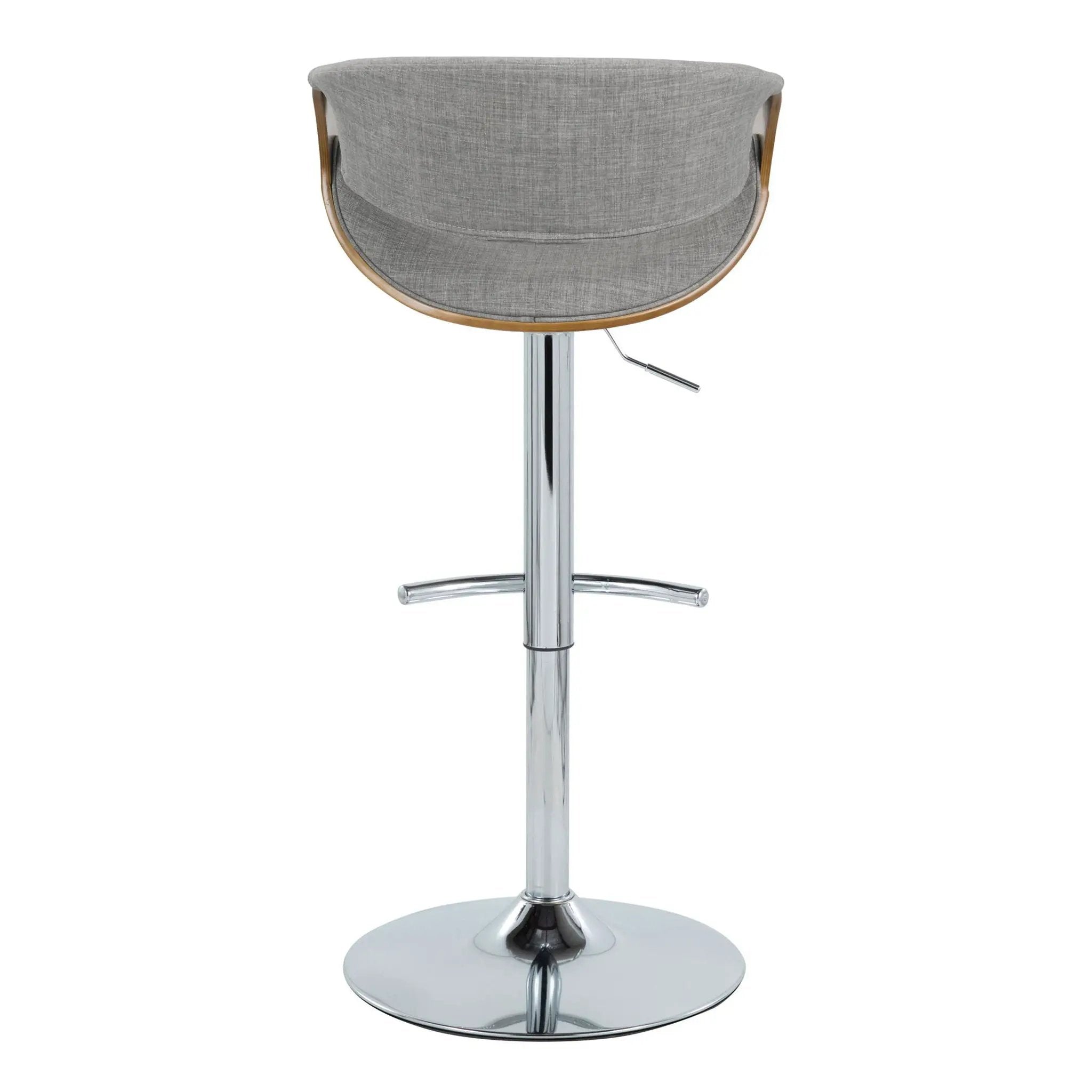 Curvo - Mid Century Modern Adjustable Barstool With Swivel With Rounded T Footrest (Set of 2) by Unique Piece Furniture
