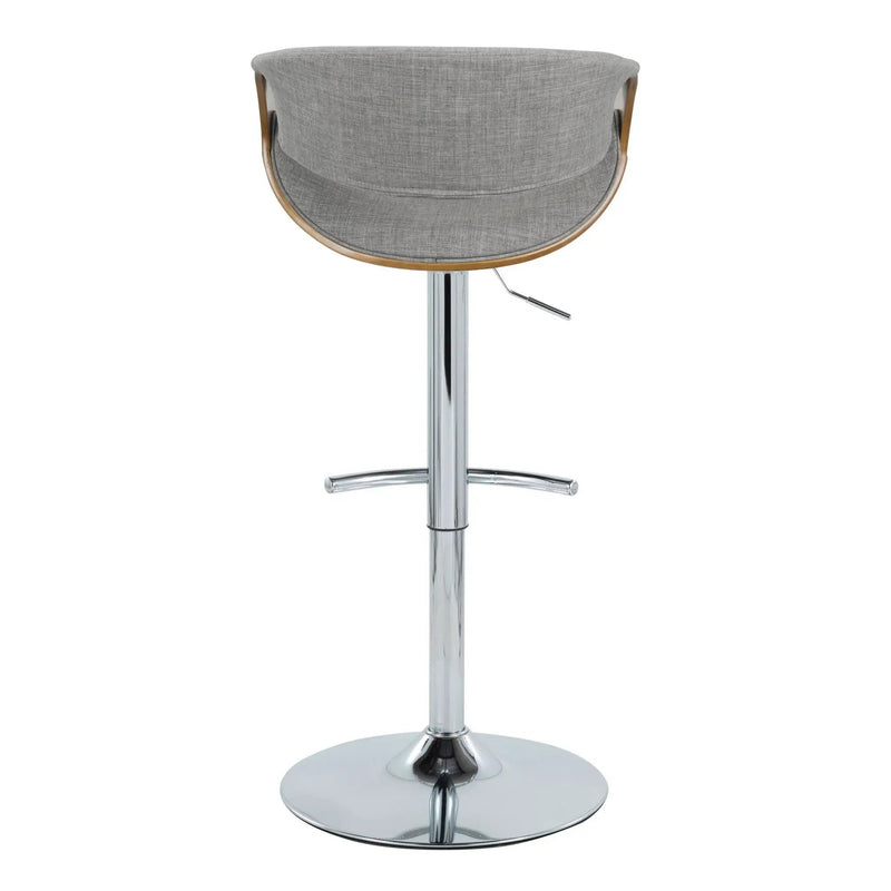 Curvo - Mid Century Modern Adjustable Barstool With Swivel With Rounded T Footrest (Set of 2) by Unique Piece Furniture