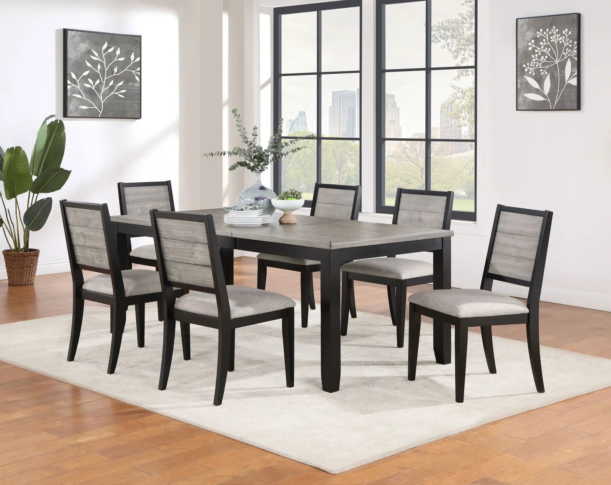 Elodie Rectangular 78-inch Extension Leaf Dining Table Black by Unique Piece Furniture