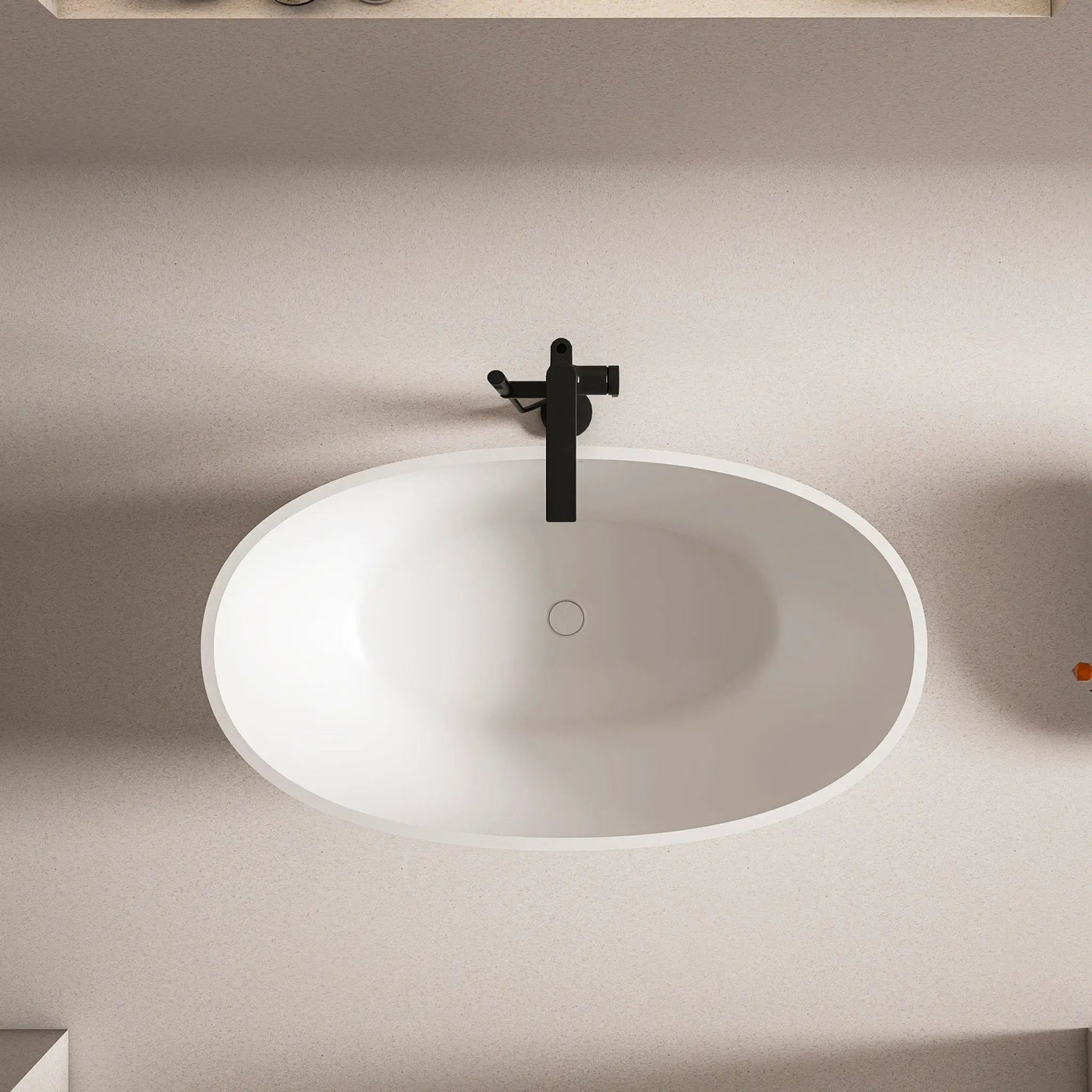 55 Inch Freestanding Solid Surface Soaking Bathtub by HouseOfZazla