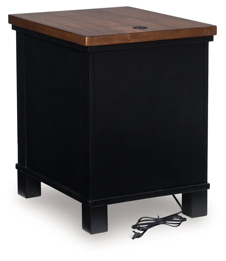 Wildenauer - Chair Side End Table - Brown / Black by Unique Piece Furniture