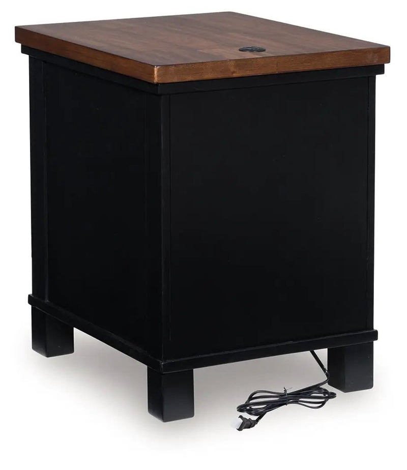 Wildenauer - Chair Side End Table - Brown / Black by Unique Piece Furniture