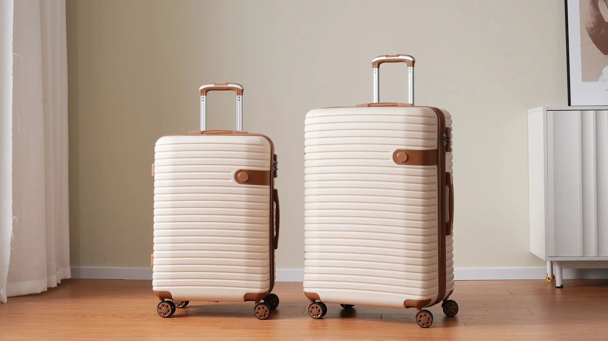 4 Piece Luggage Suitcase Set, Hard Shell Lightweight Expandable Travel Luggage With 4 Packing Cubes by HouseOfZazla