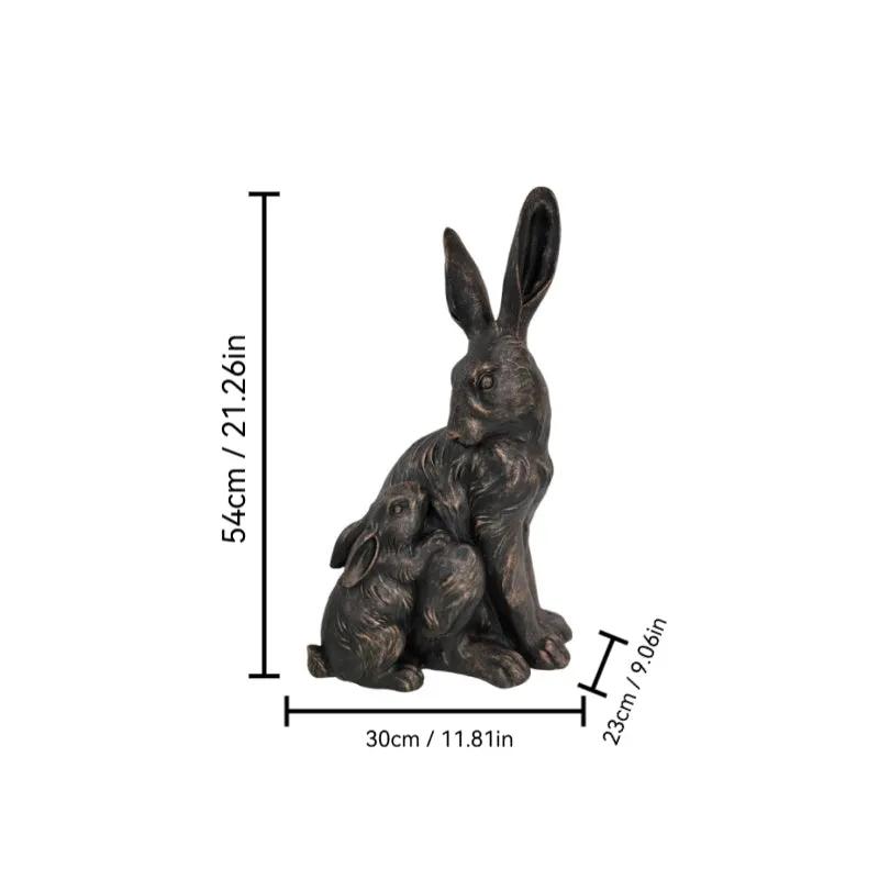 21'' Tall Mother Hare & Baby Cuddling Garden Statue by HouseOfZazla