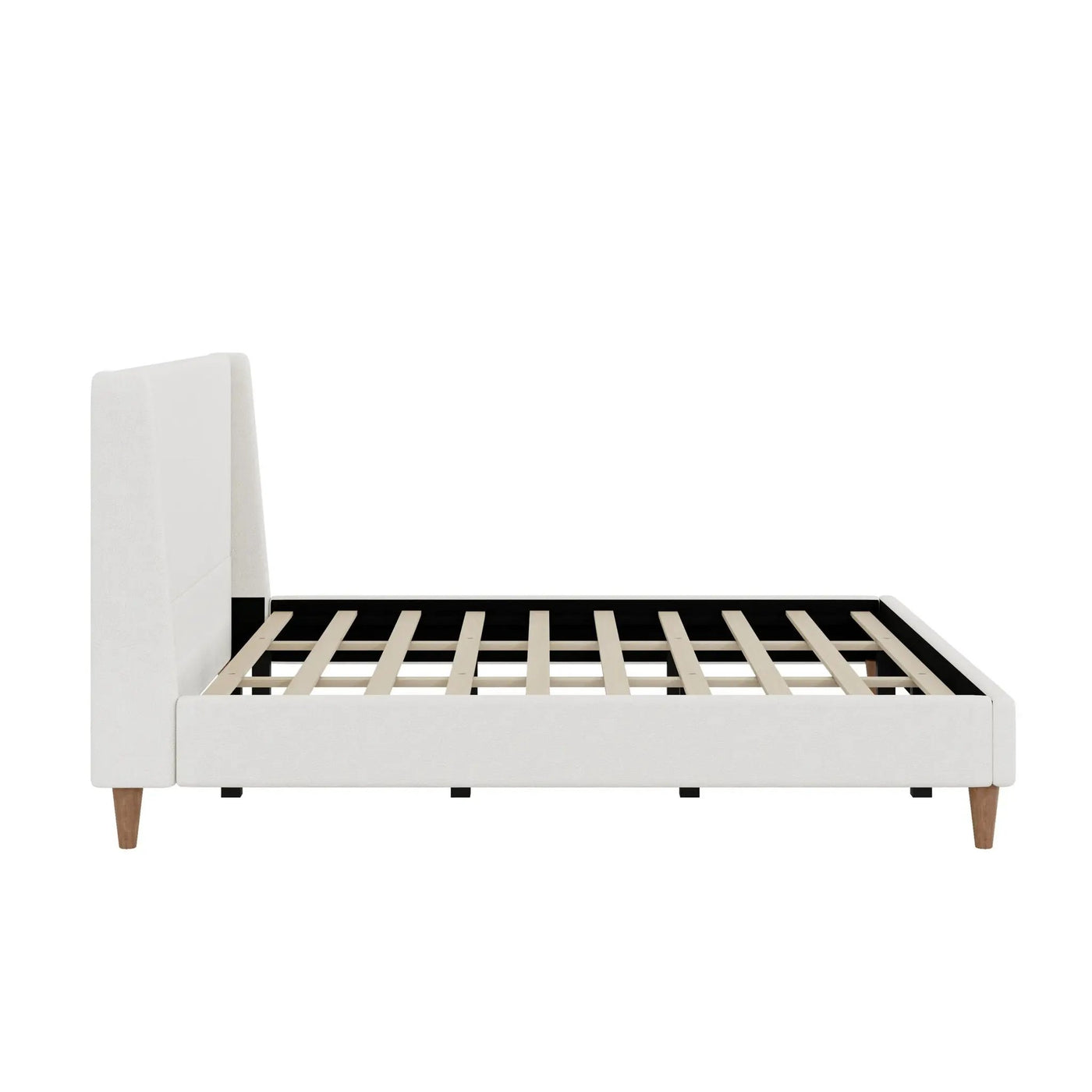 Upholstered Modern Platform Bed With Wingback Headboard by HouseOfZazla
