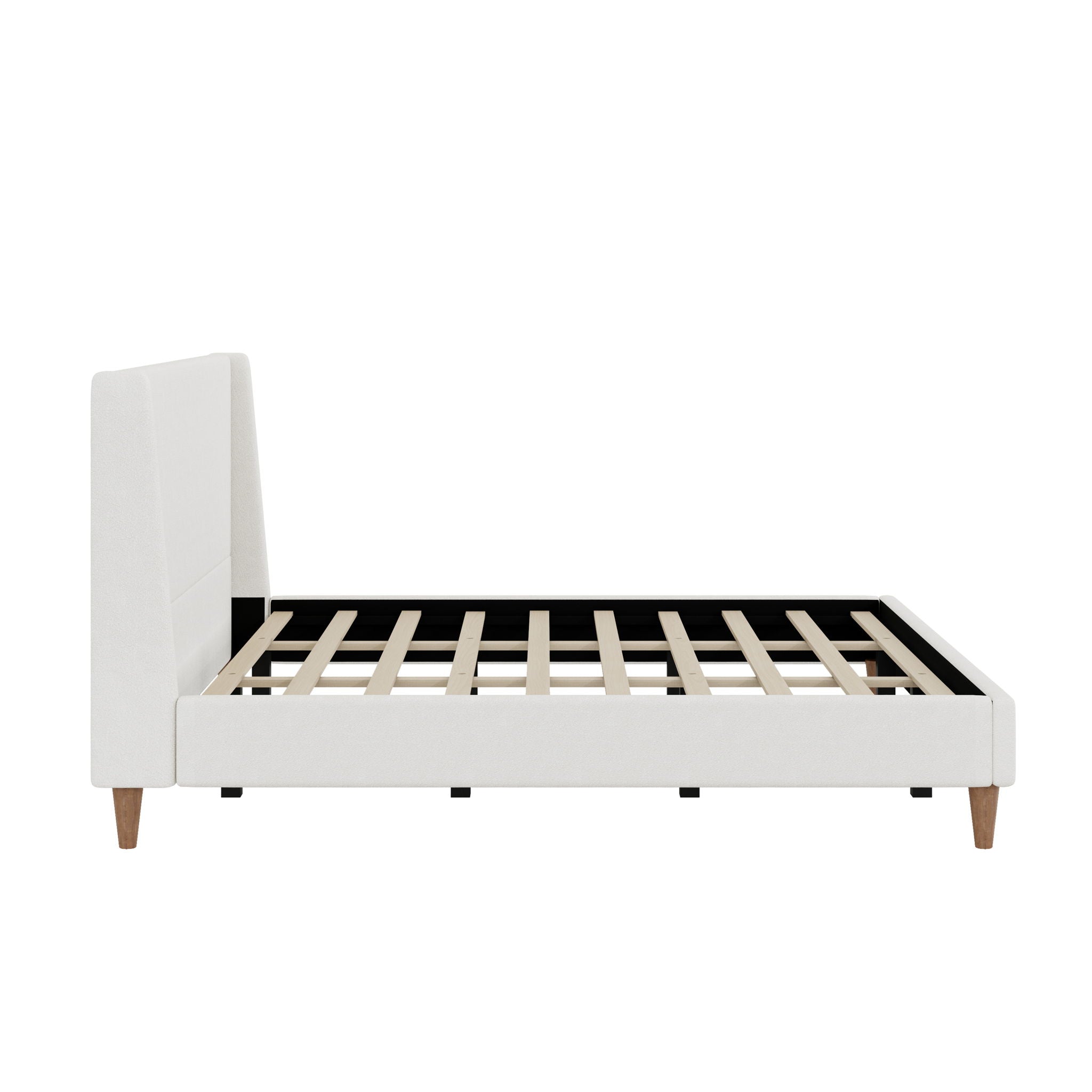 Upholstered Modern Platform Bed With Wingback Headboard by HouseOfZazla