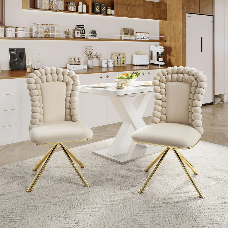 Upholstered Swivel Dining Chairs (Set of 2) by HouseOfZazla