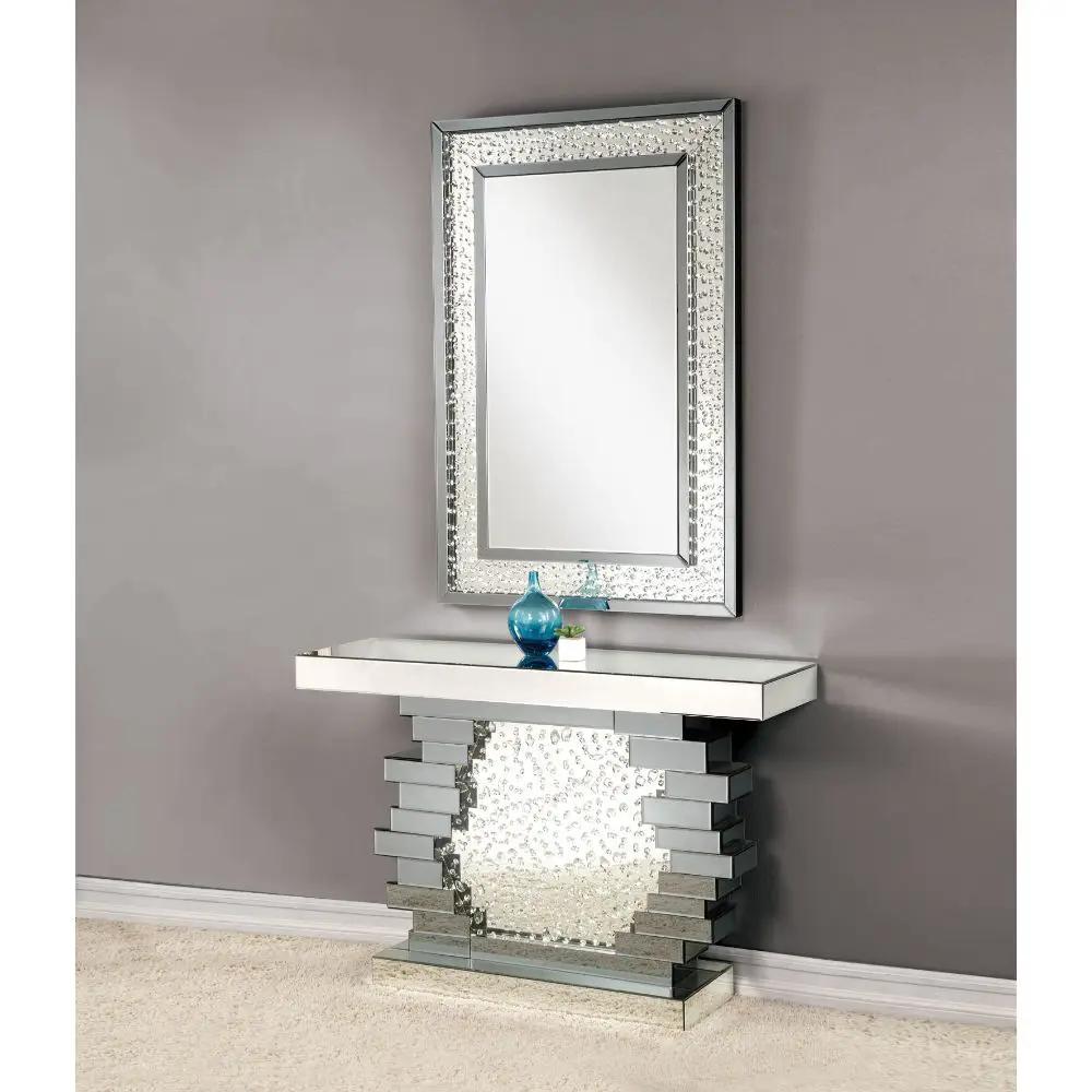 Nysa - 47" X 14" Console Table - Mirrored & Faux Crystals by Unique Piece Furniture
