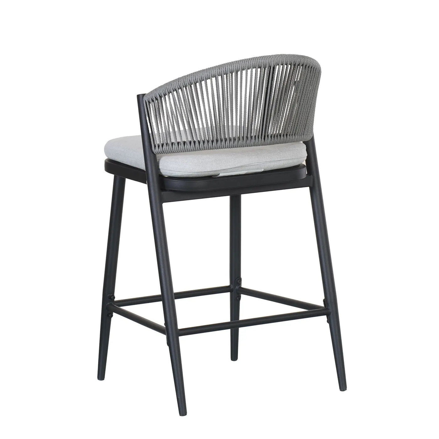 Outdoor 26" Counter Height Metal Frame Counter Stools With Scallop Shaped Backrest & Water Resistant Cushions by HouseOfZazla