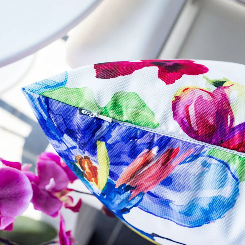 Tropical Parrot Outdoor & Indoor Pillow With Solarium - Multicolor by HouseOfZazla