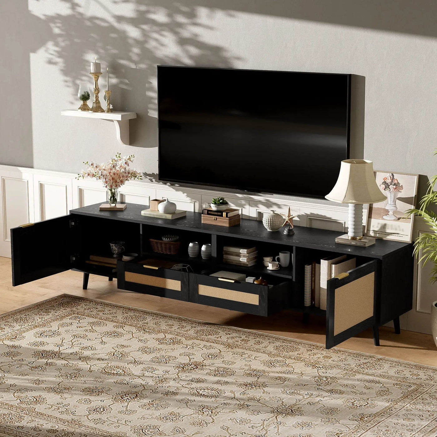 TV Stand, Media Console With Cable Management by Unique Piece Furniture