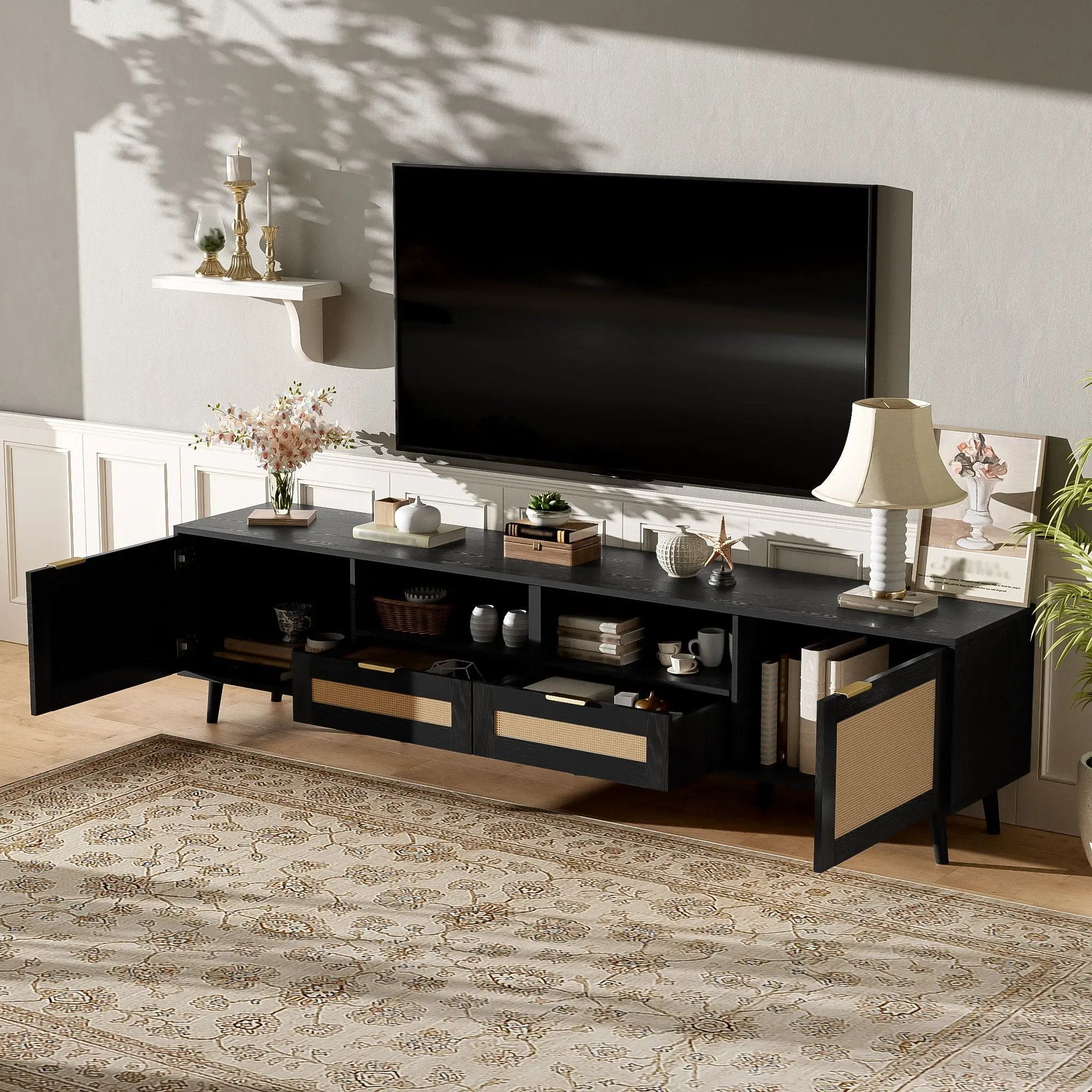 TV Stand, Media Console With Cable Management by Unique Piece Furniture