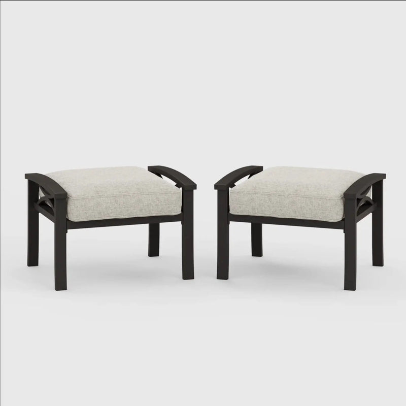 Modern All-Weather Ottomans With Cushions (Set of 2) by HouseOfZazla