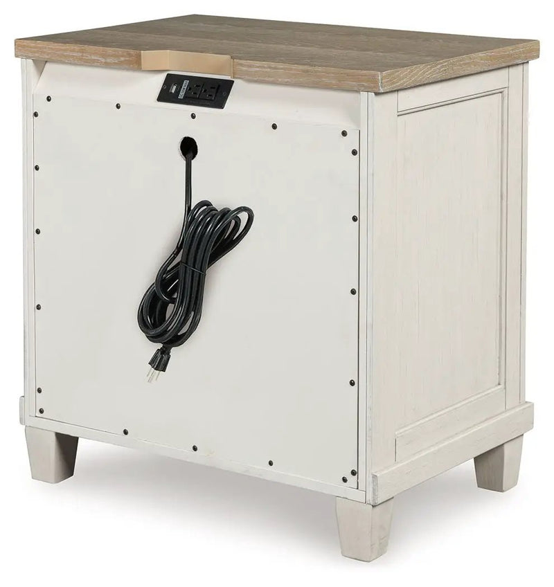 Shaybrock - Two Drawer Night Stand - Antique White / Brown by Unique Piece Furniture