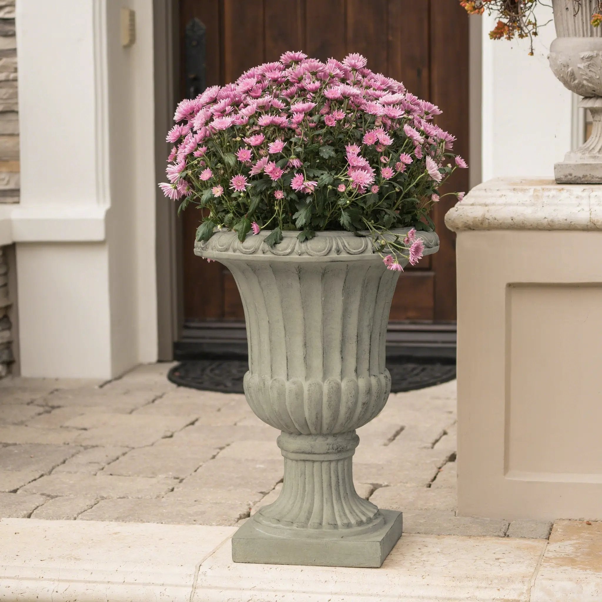 Italian Urn Antique Green Planter by HouseOfZazla
