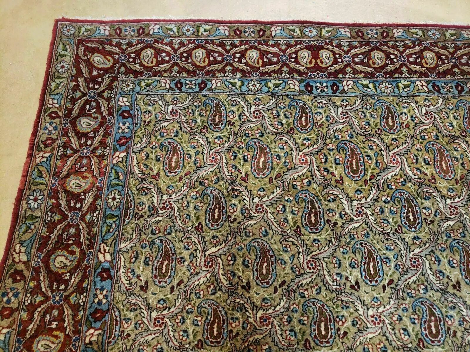 4' X 7' Handmade Turkish Wool Rug Paisley Hand Knotted Flowers One Of A Kind by Jewel Rugs
