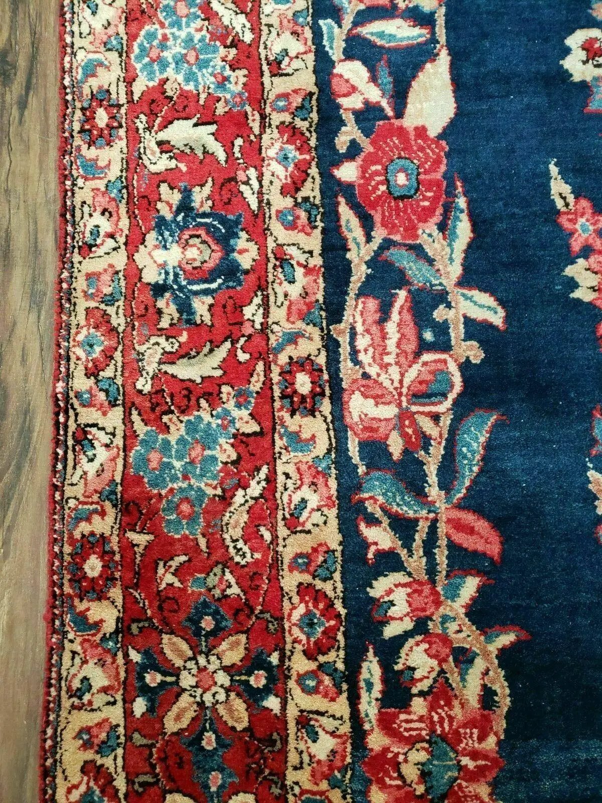 4' X 7' Vintage Handmade Turkish Wool Rug Flowers Birds Tree Of Life Blue Red by Jewel Rugs