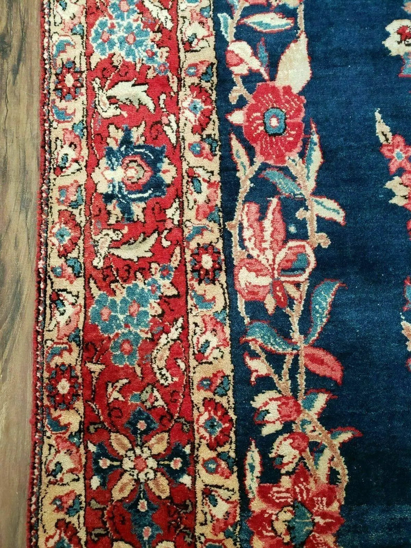 4' X 7' Vintage Handmade Turkish Wool Rug Flowers Birds Tree Of Life Blue Red by Jewel Rugs