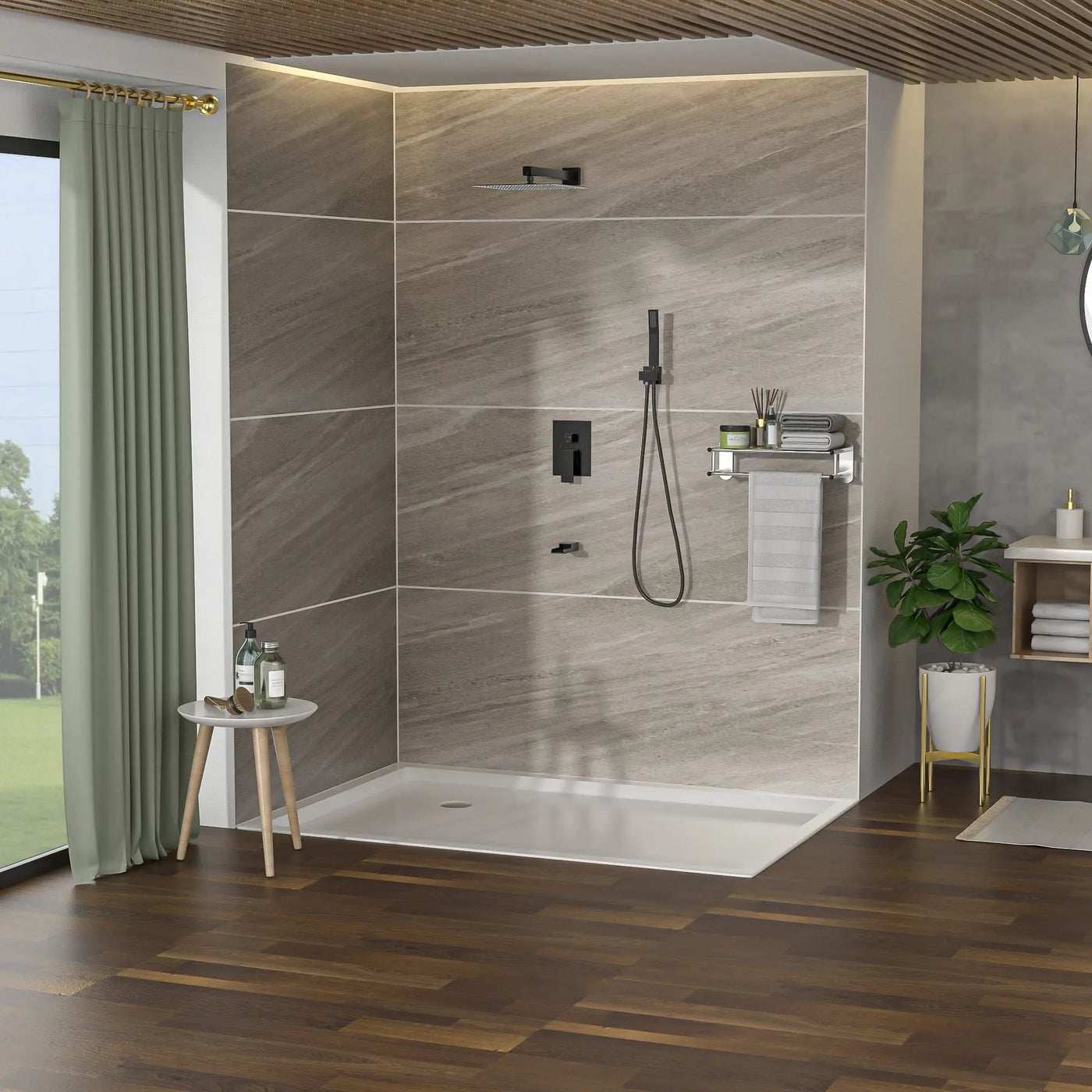 10" Wall Mounted Square Shower System With Rough In Valve by HouseOfZazla