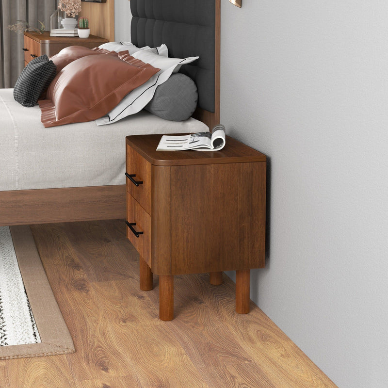 Logan - Nightsd Bed Side Tables With 2 Drawers - Brown by HouseOfZazla